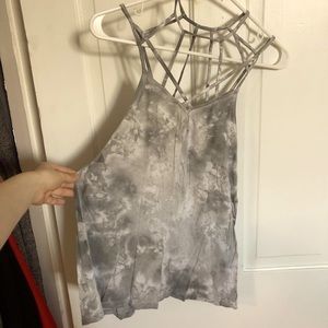 Gray & White Tie Dye Tank Top